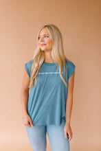 Load image into Gallery viewer, Make Heaven Crowded Blue Capped Sleeve Tee