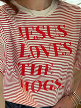 Load image into Gallery viewer, Jesus Loves The Hogs Stripe Tee