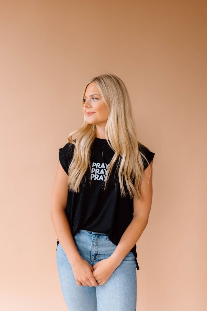 PRAY PRAY PRAY Capped Sleeve Tee