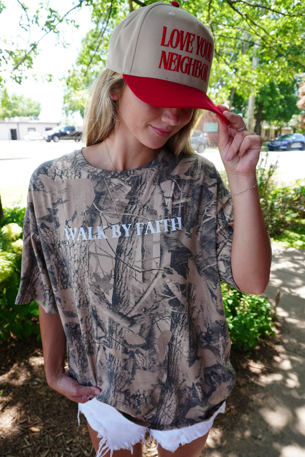 Walk by Faith Camo Tee