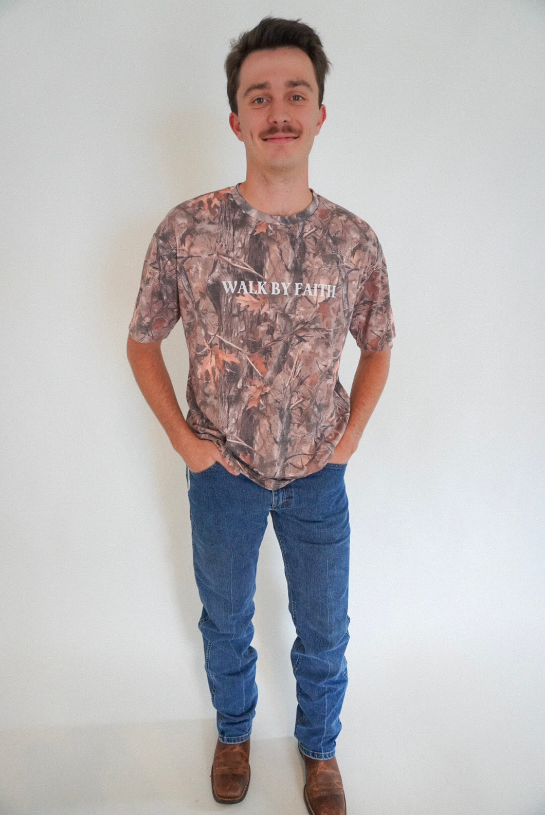 Walk by Faith Camo Tee