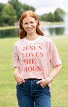 Load image into Gallery viewer, Jesus Loves The Hogs Stripe Tee
